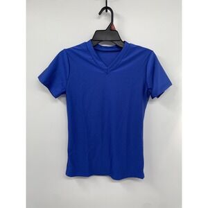 Double Platinum T-Shirt Men's Small Royal Blue Stretch V-Neck Performance NWOT